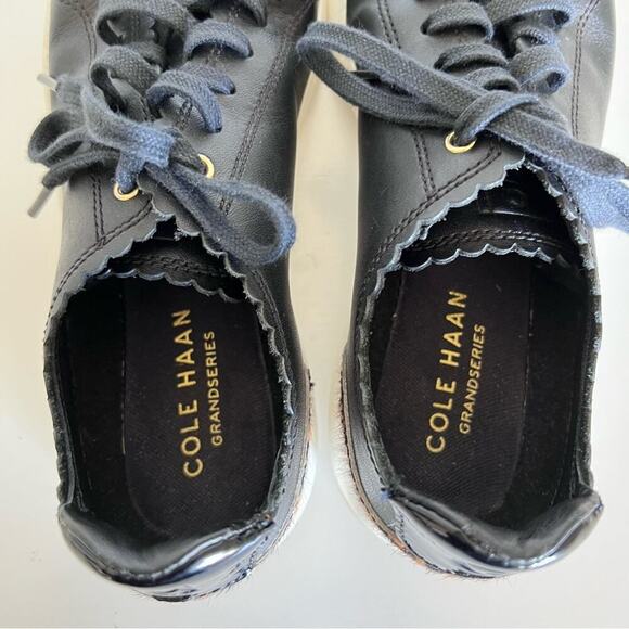 Cole Haan GP Leather & Cow Hair Tennis Sneakers - Picture 8 of 13